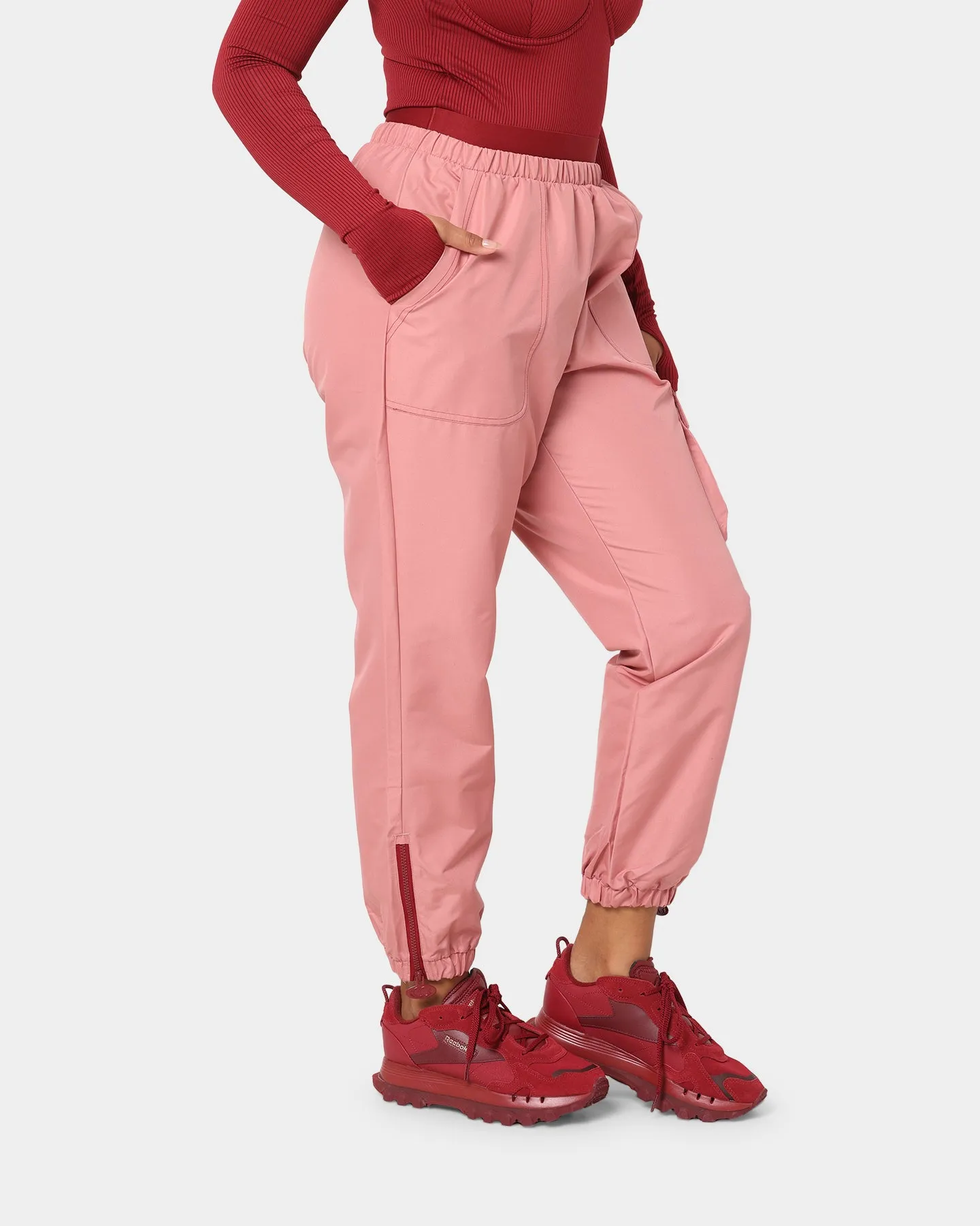 Reebok Women's Cardi B X Reebok Track Pants Sandy Rose