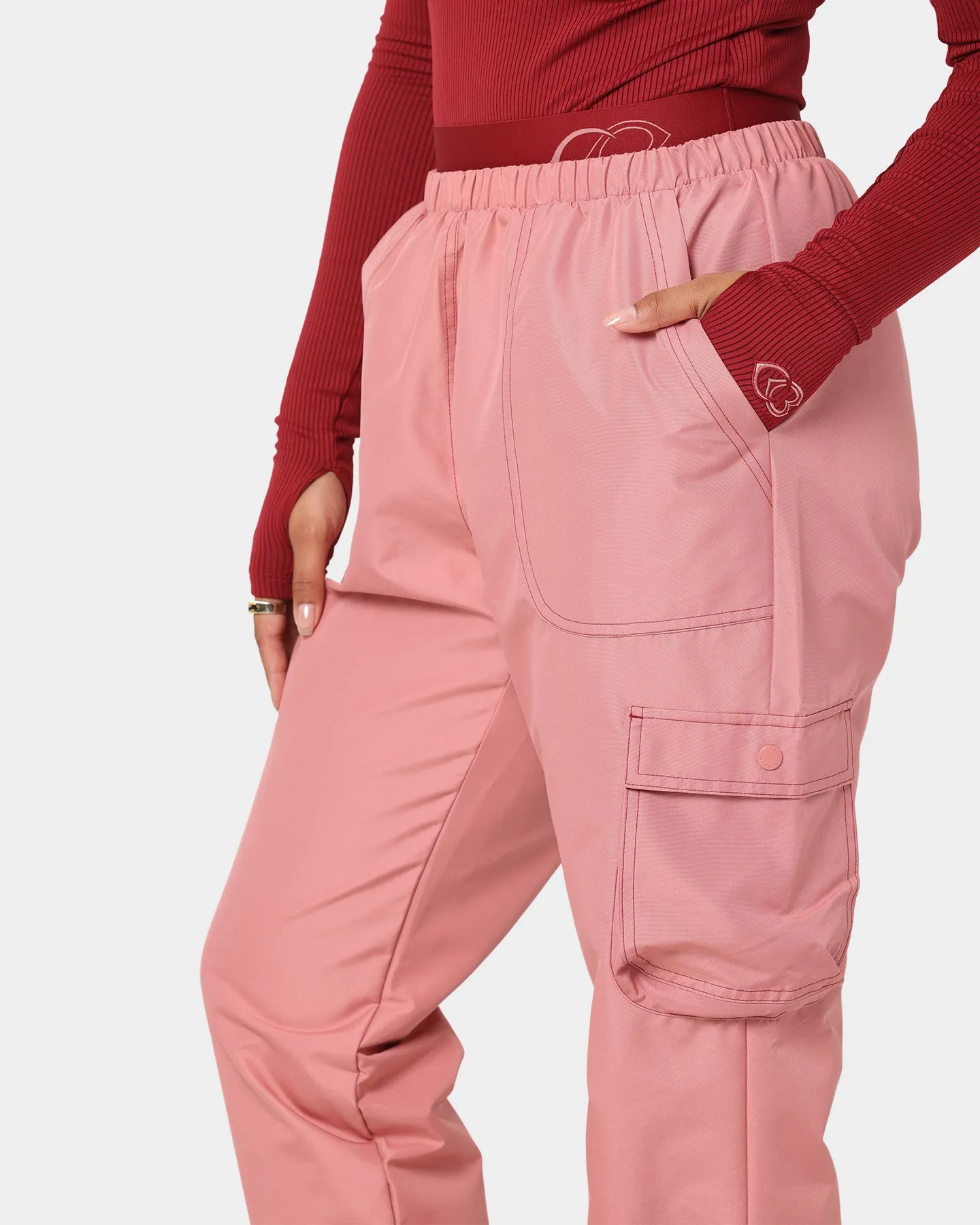 Reebok Women's Cardi B X Reebok Track Pants Sandy Rose