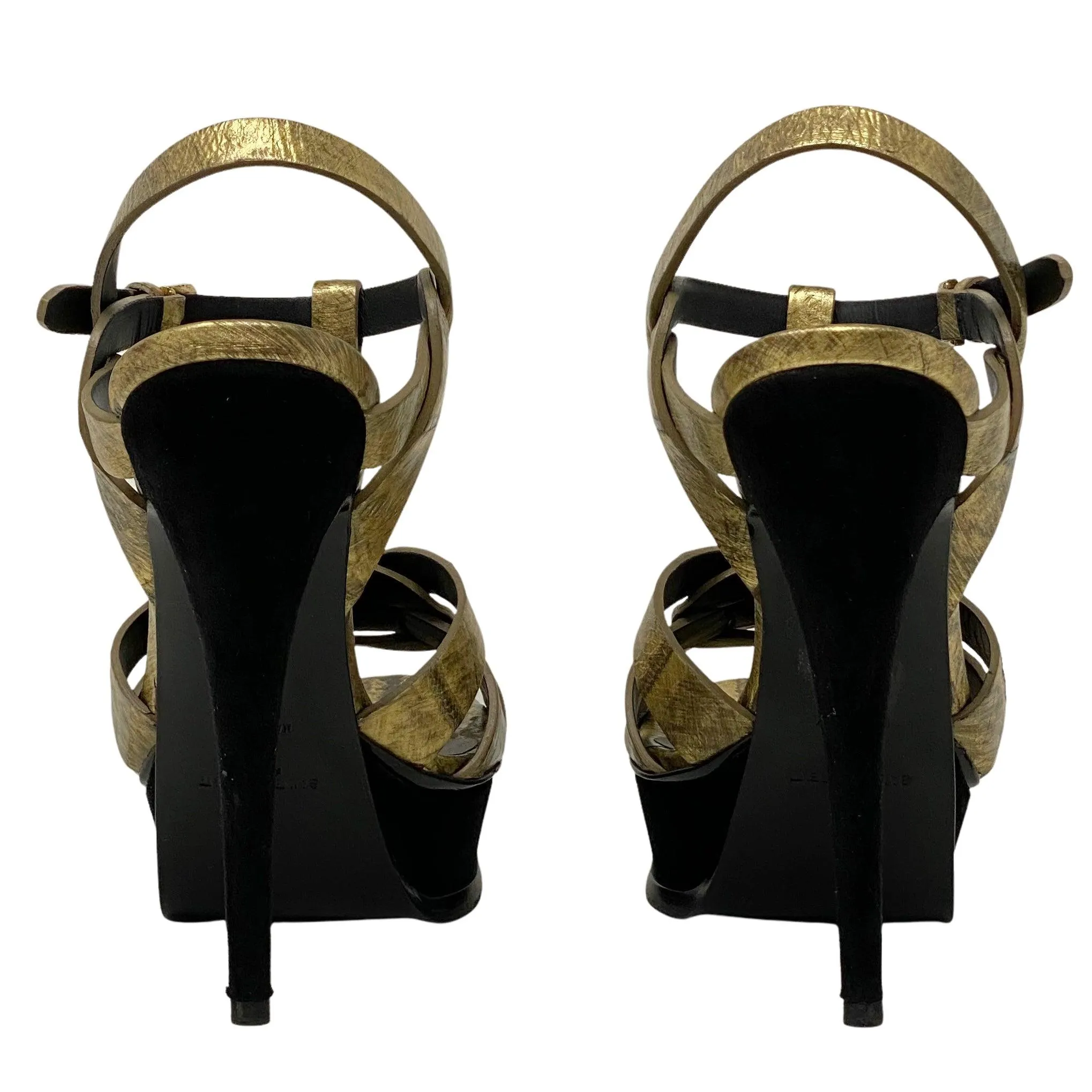 Saint Laurent Gold Tribute Sandals 37