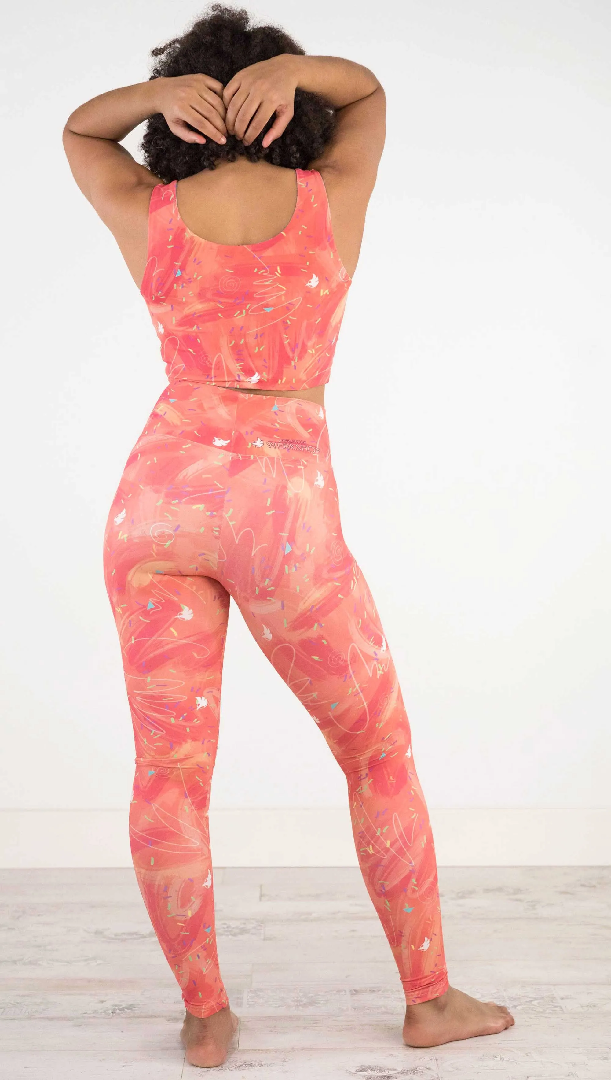 Salmon Scribbles - Athleisure Leggings