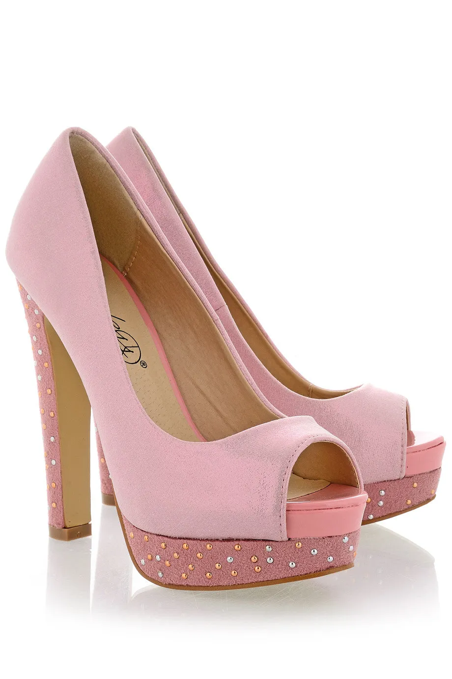 SERENITY Metallic Pink Peep Toe