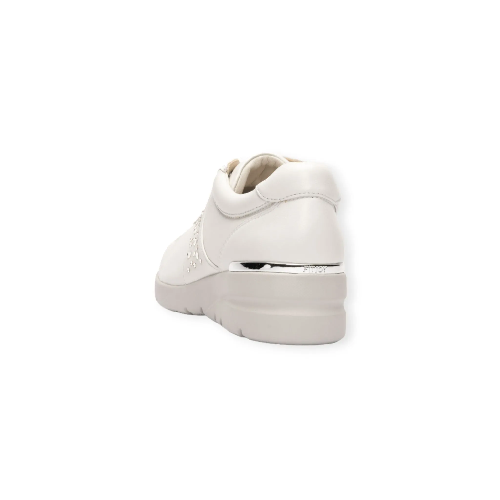 Sheepskin leather sneakers with Swarovski crystal glass and zippers  #FJ054