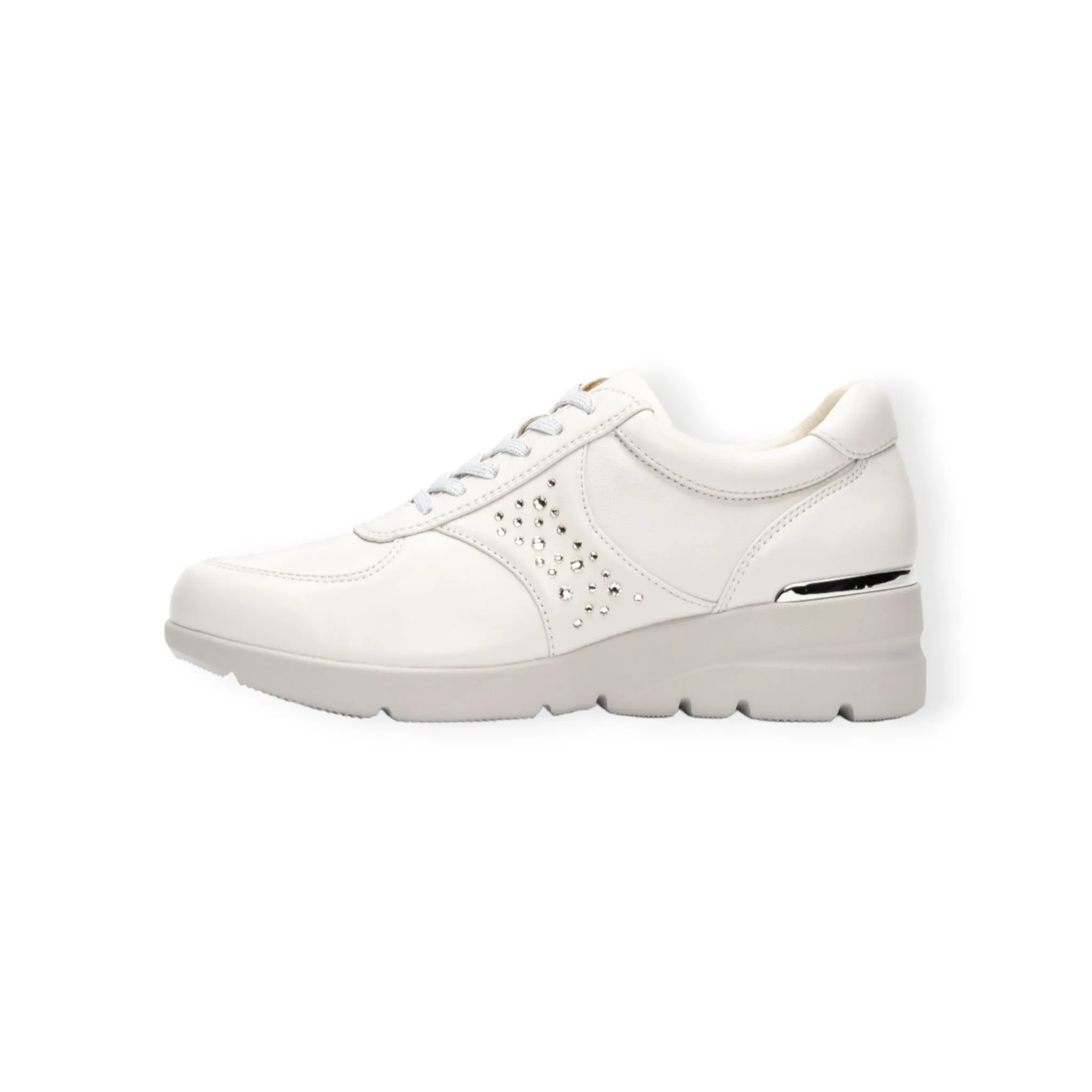 Sheepskin leather sneakers with Swarovski crystal glass and zippers  #FJ054