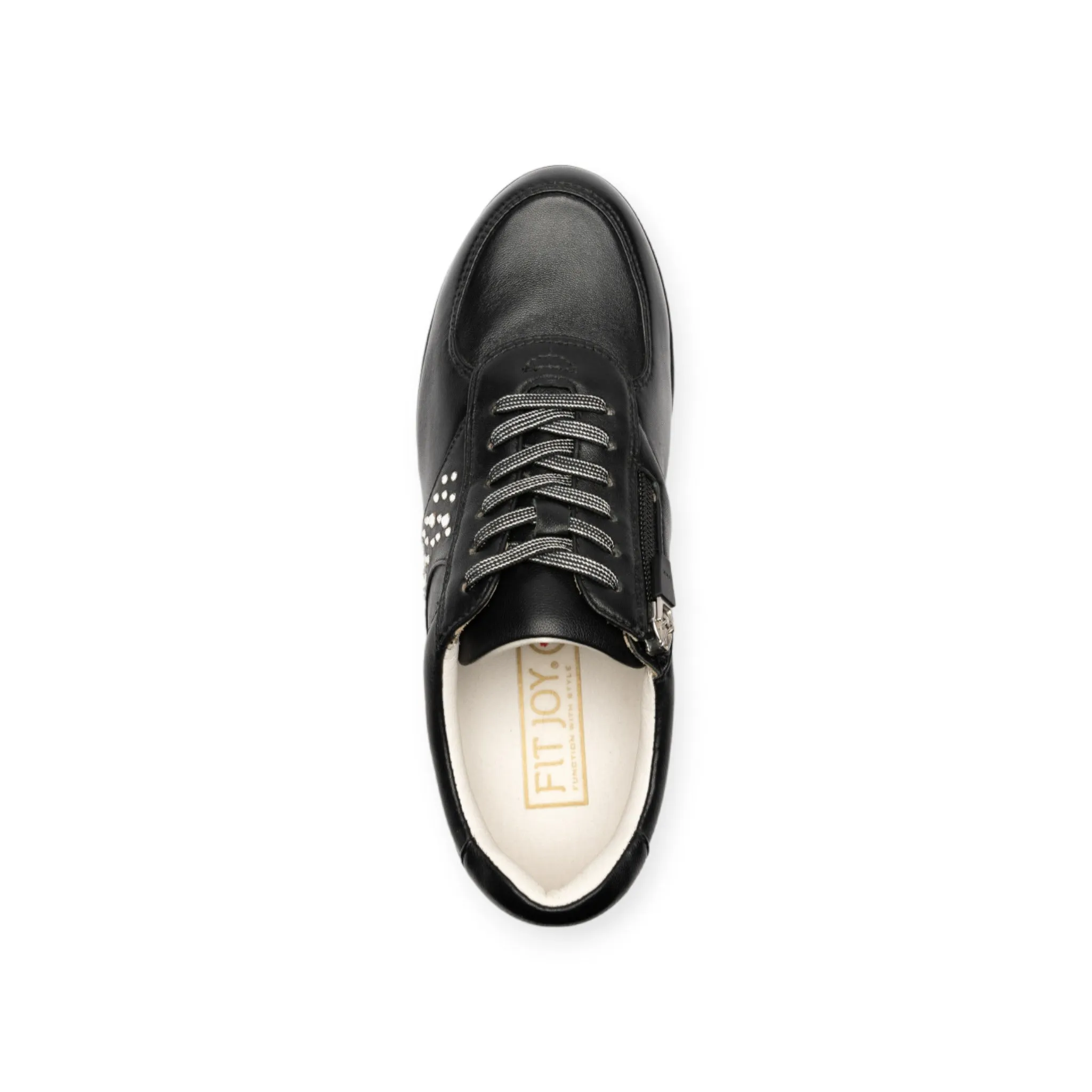 Sheepskin leather sneakers with Swarovski crystal glass and zippers  #FJ054