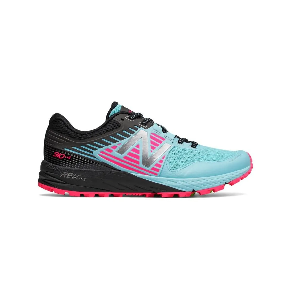 Shoe New Balance 910V4 Trail pink and blue Woman AW17