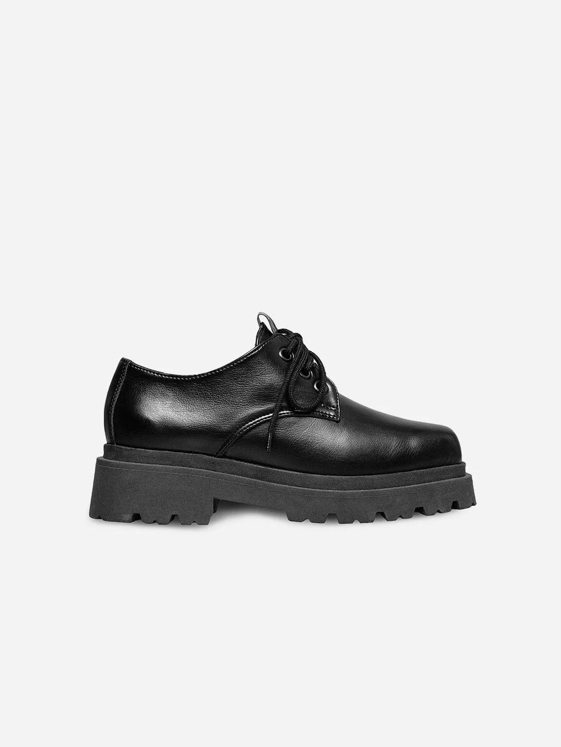 Sienna Vegan Grape Leather Squared Derbys | Black