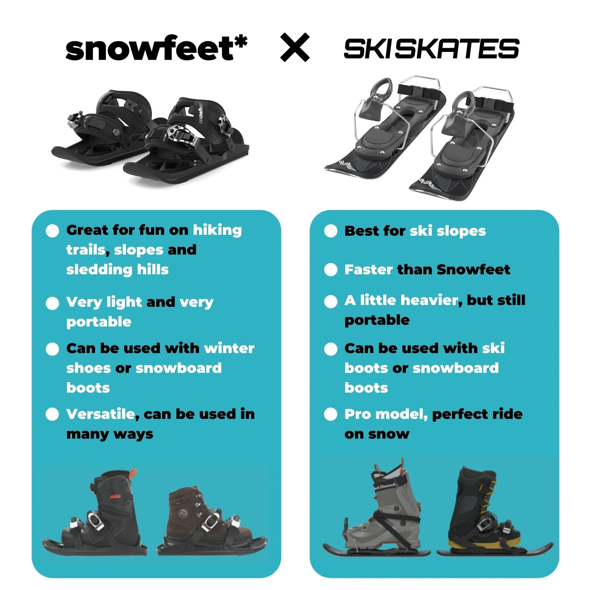 Snowfeet* | Mini Skiskates Short Skis | Secret Sale