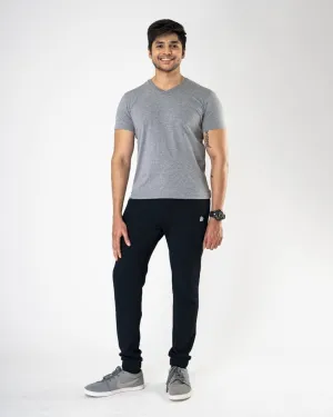 Solid Men's Black Athleisure Joggers