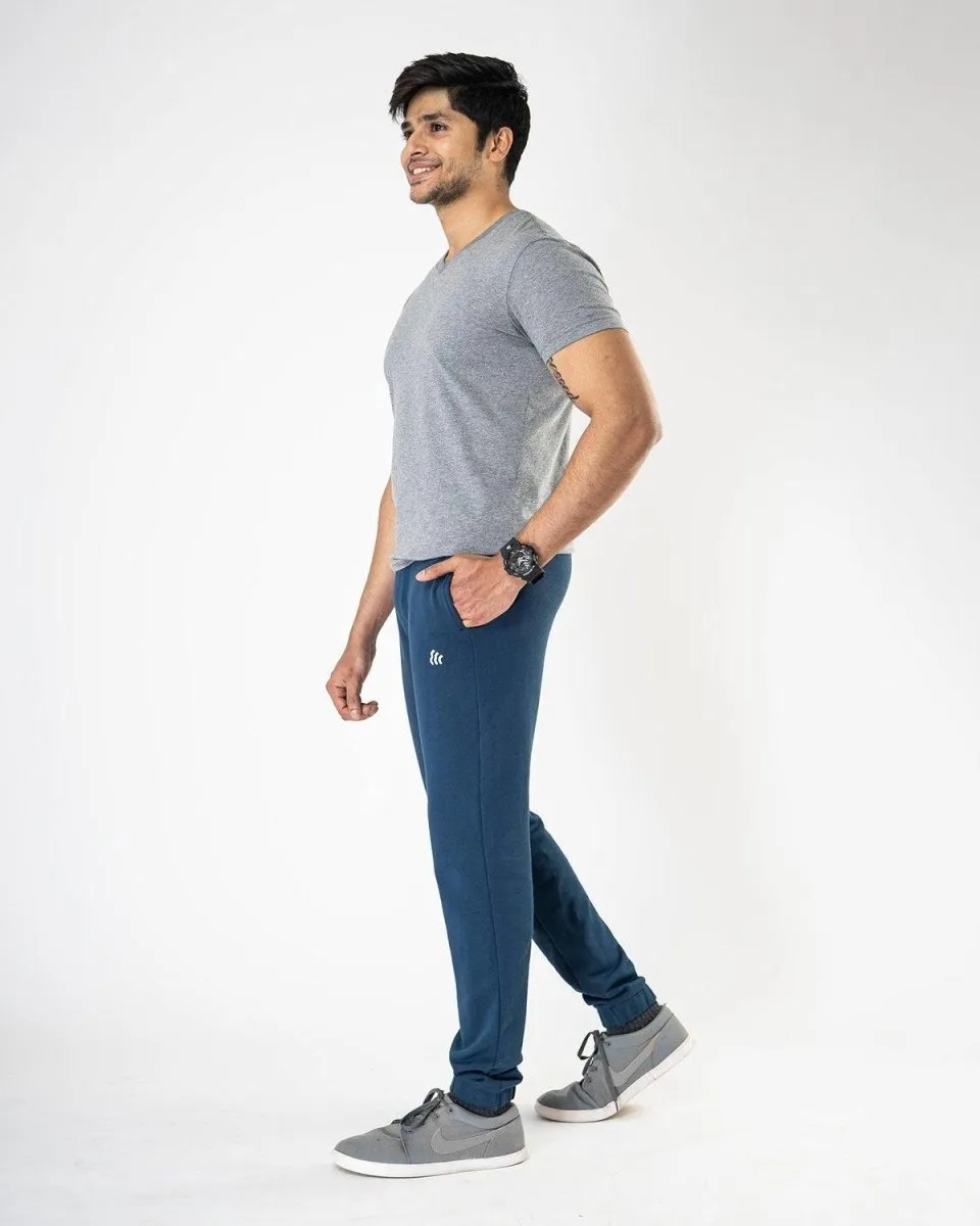 Solid Men's Blue Athleisure Joggers