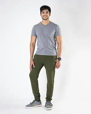 Solid Men's Green Athleisure Joggers