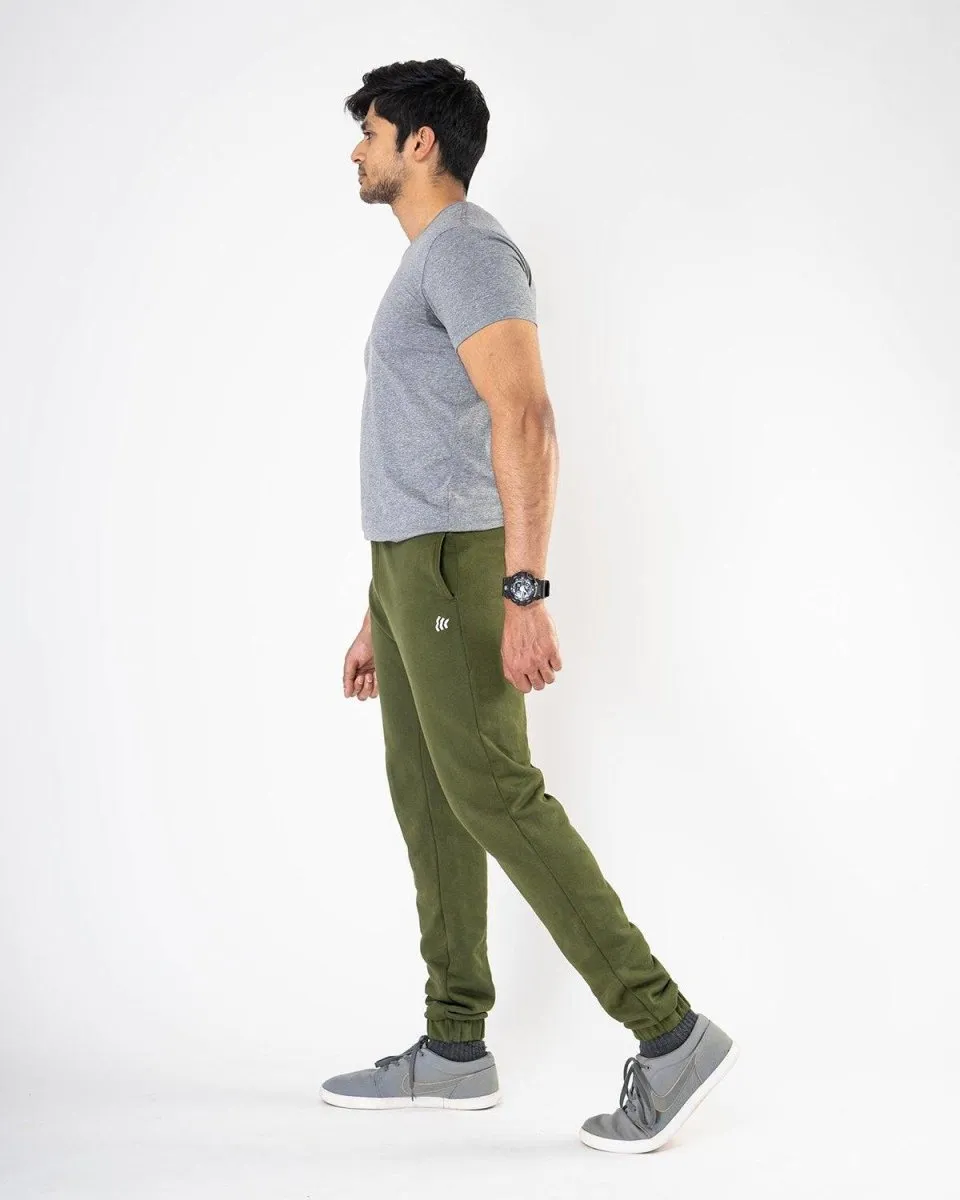 Solid Men's Green Athleisure Joggers