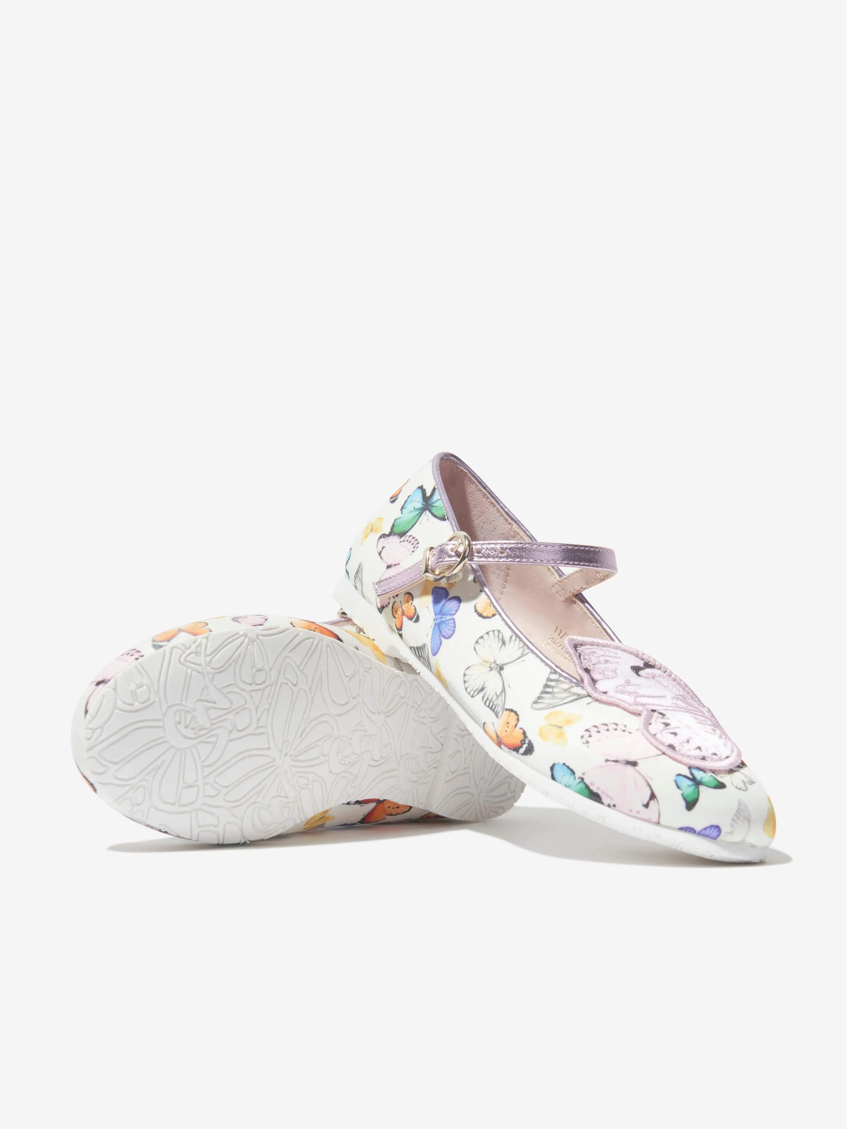 Sophia Webster Girls Butterfly Embroidered Shoes in Multicolour