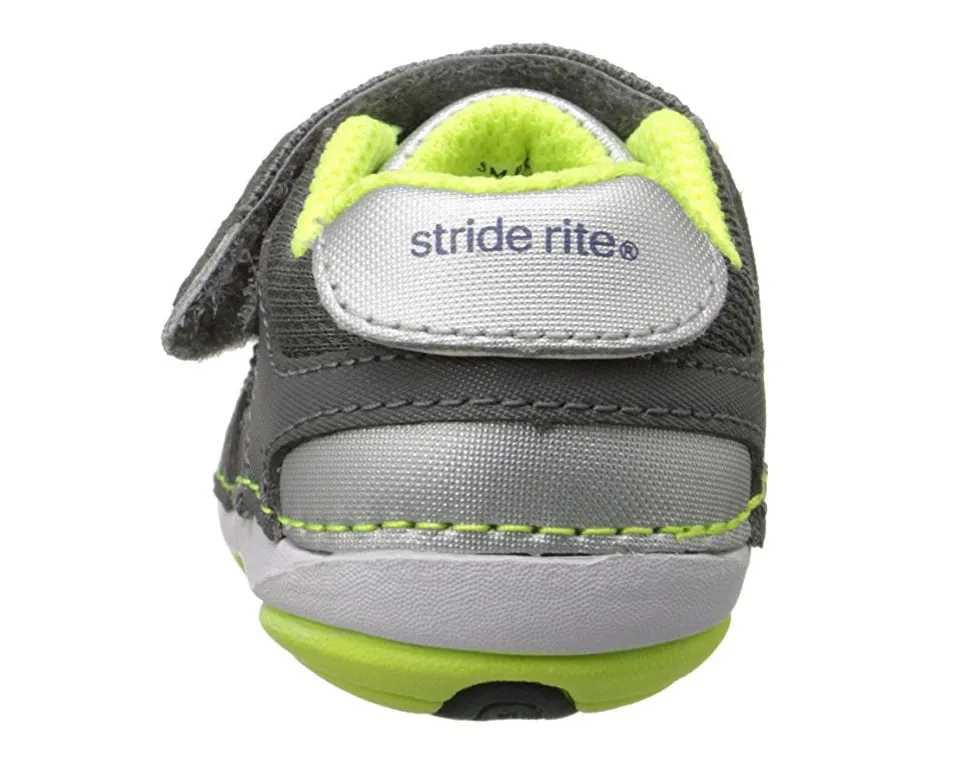 Stride Rite Infant/Toddler Soft Motion Booker Sneaker, Grey/Lime