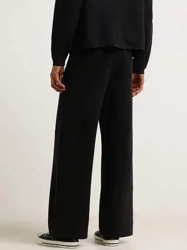 Studiofit Black Relaxed Fit Track Pants