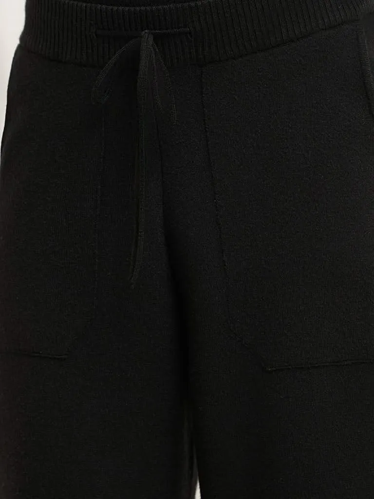 Studiofit Black Relaxed Fit Track Pants