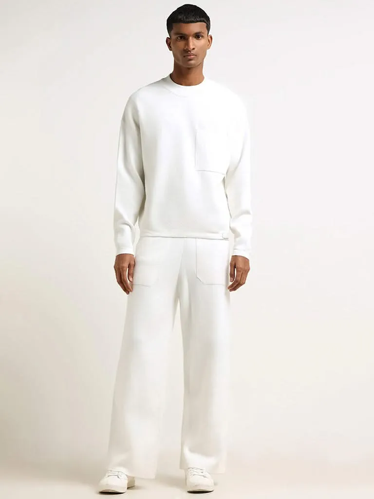 Studiofit White Relaxed Fit Track Pants