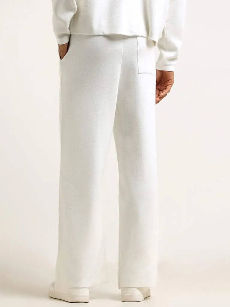 Studiofit White Relaxed Fit Track Pants