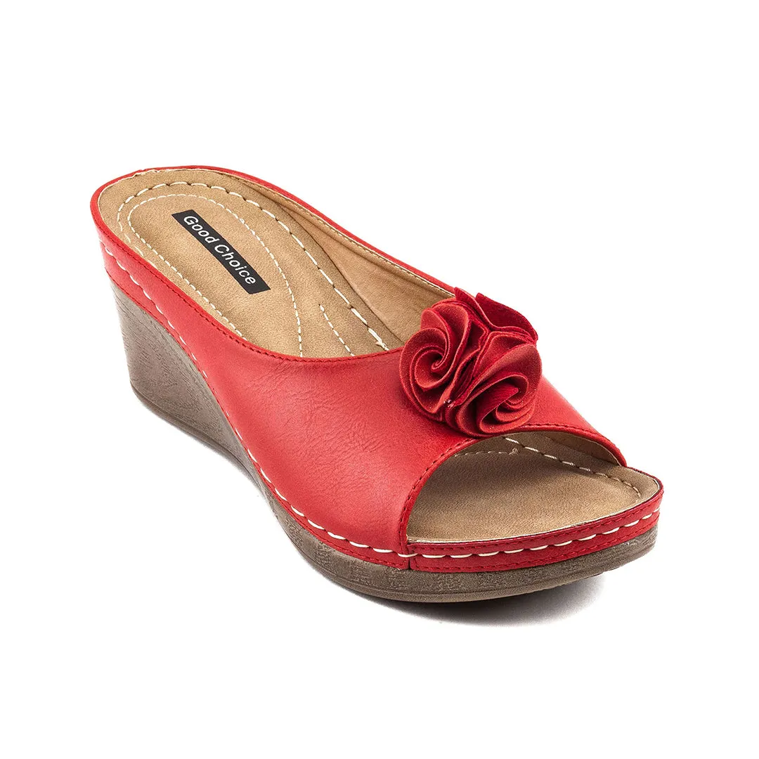 Sydney Red Wedge Sandals