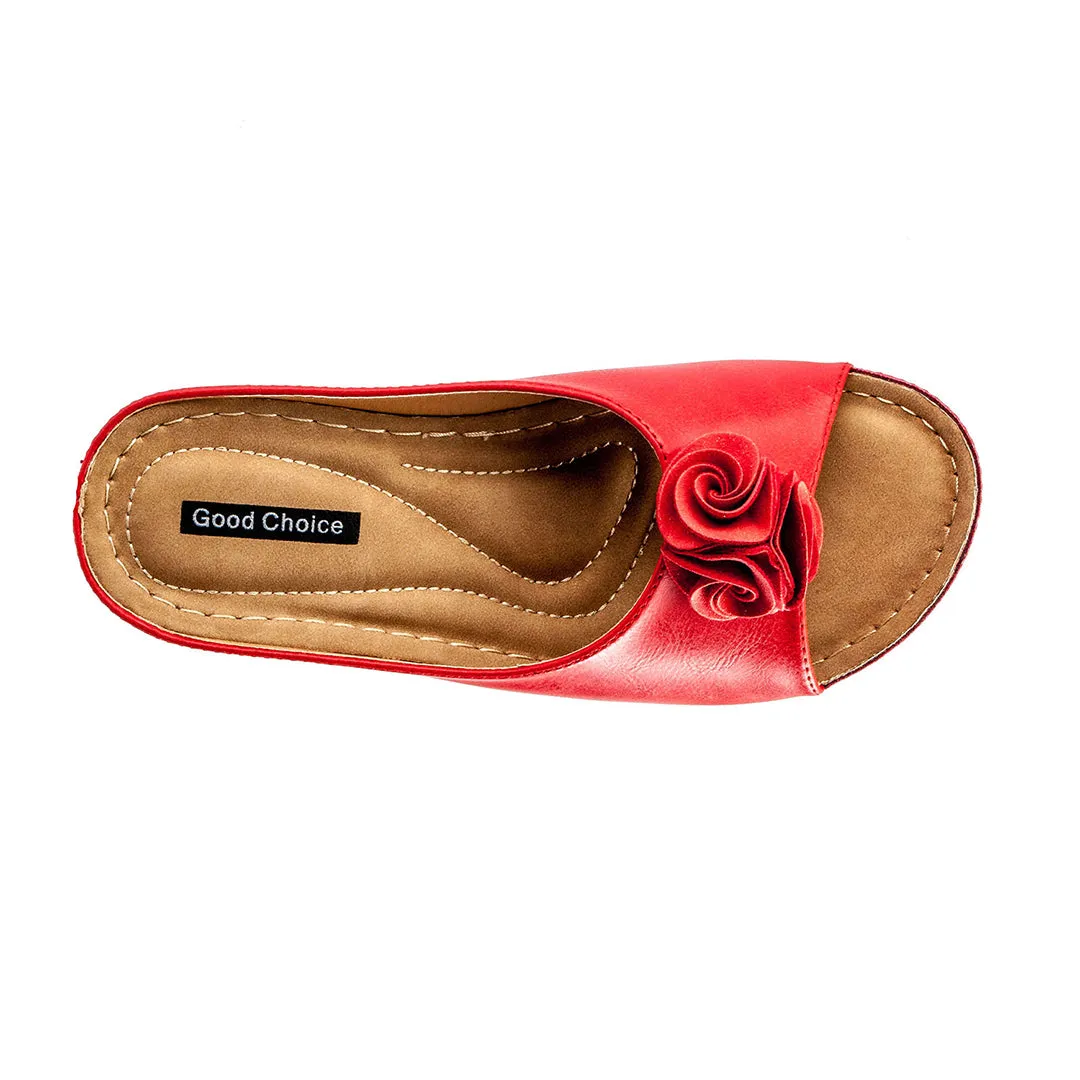 Sydney Red Wedge Sandals