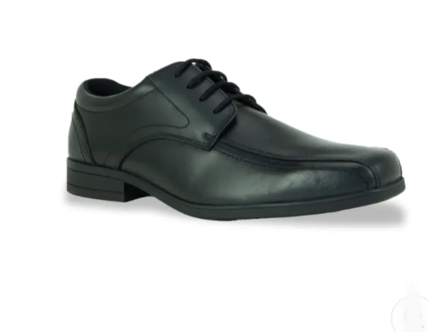 Term Edward Black Lace Up School Shoes