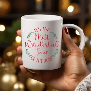 The Most Wounderful Time Christmas Mug Design