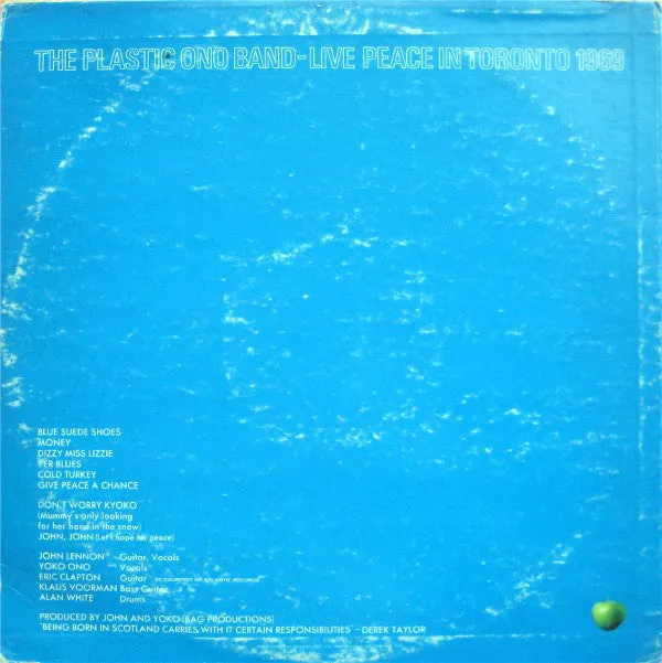 The Plastic Ono Band - Live Peace In Toronto 1969 (LP, Album) (VG )