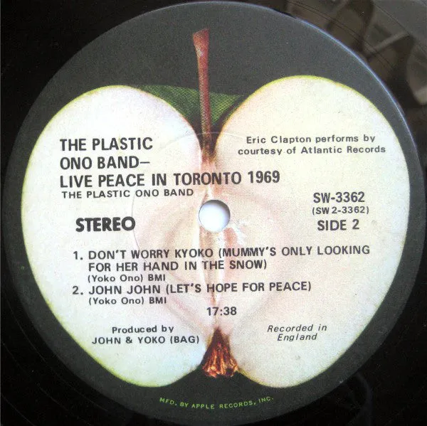 The Plastic Ono Band - Live Peace In Toronto 1969 (LP, Album) (VG )