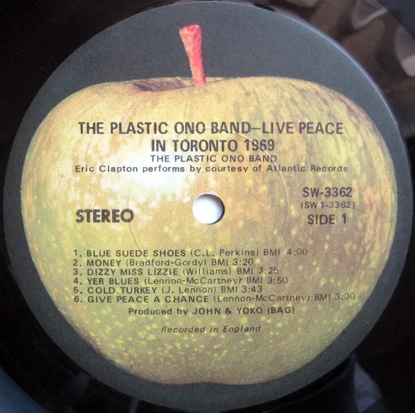 The Plastic Ono Band - Live Peace In Toronto 1969 (LP, Album) (VG )