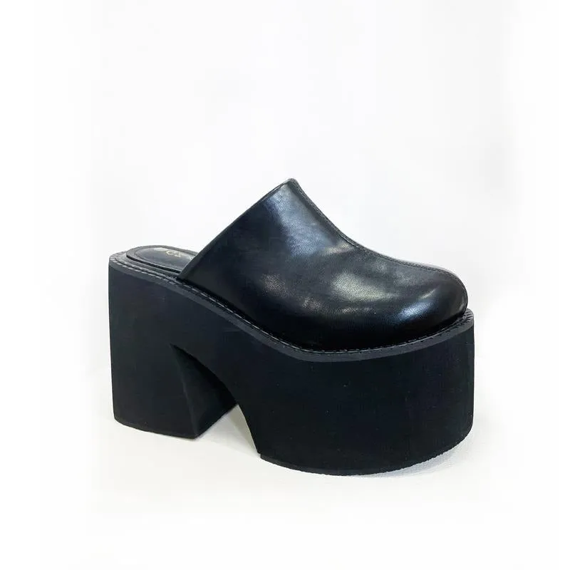 Thick Soled Chunky High Heeled Shoes