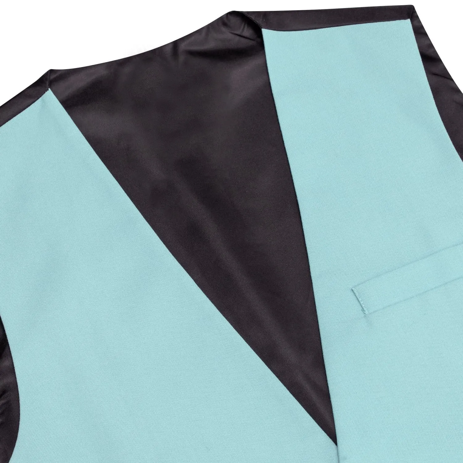 Ties2you Dress Vest Top Pale Turquoise Blue Solid V Neck Silk Vest for Men