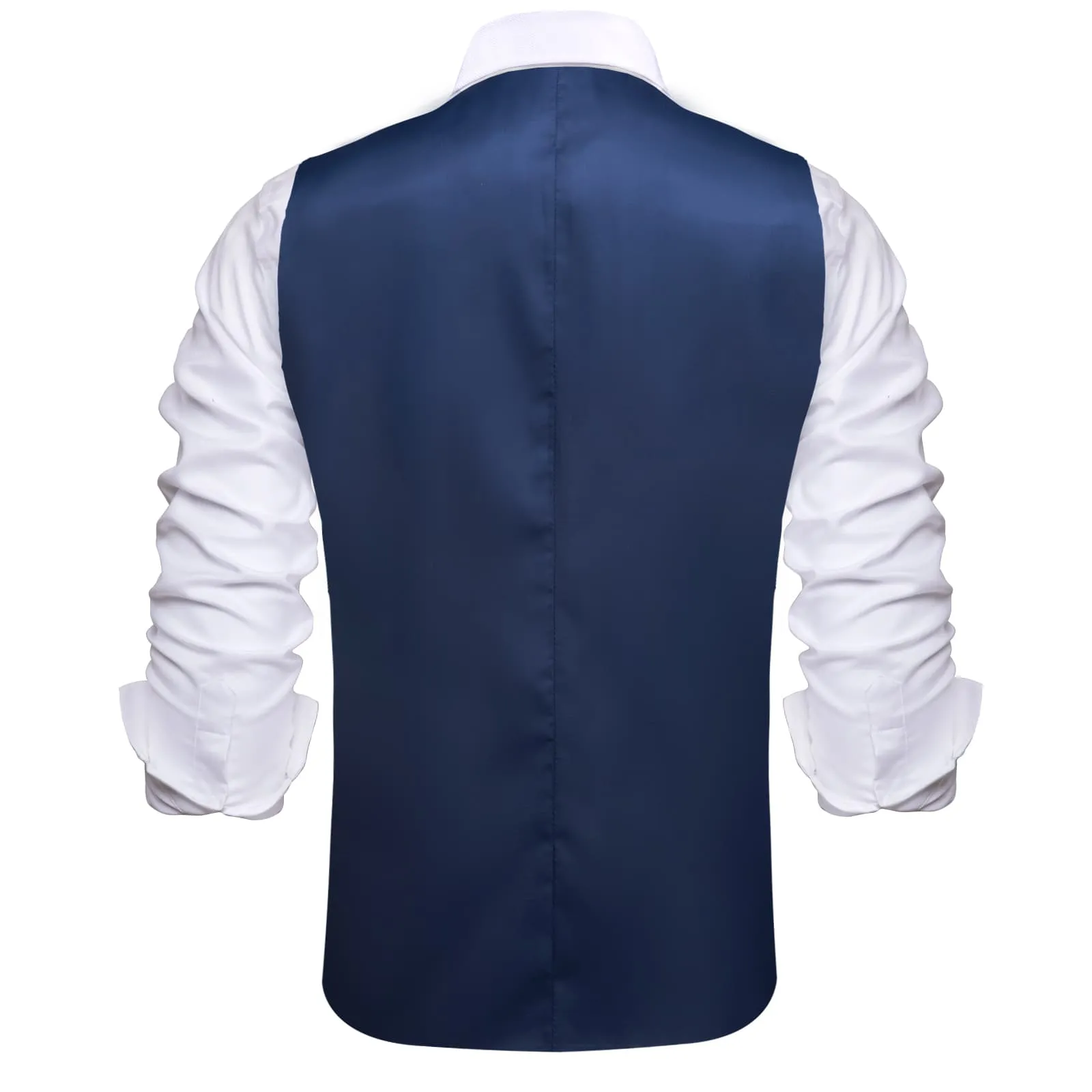 Ties2you Layered Waistcoat Navy Blue Grey Splicing Collar Vest for Men Formal