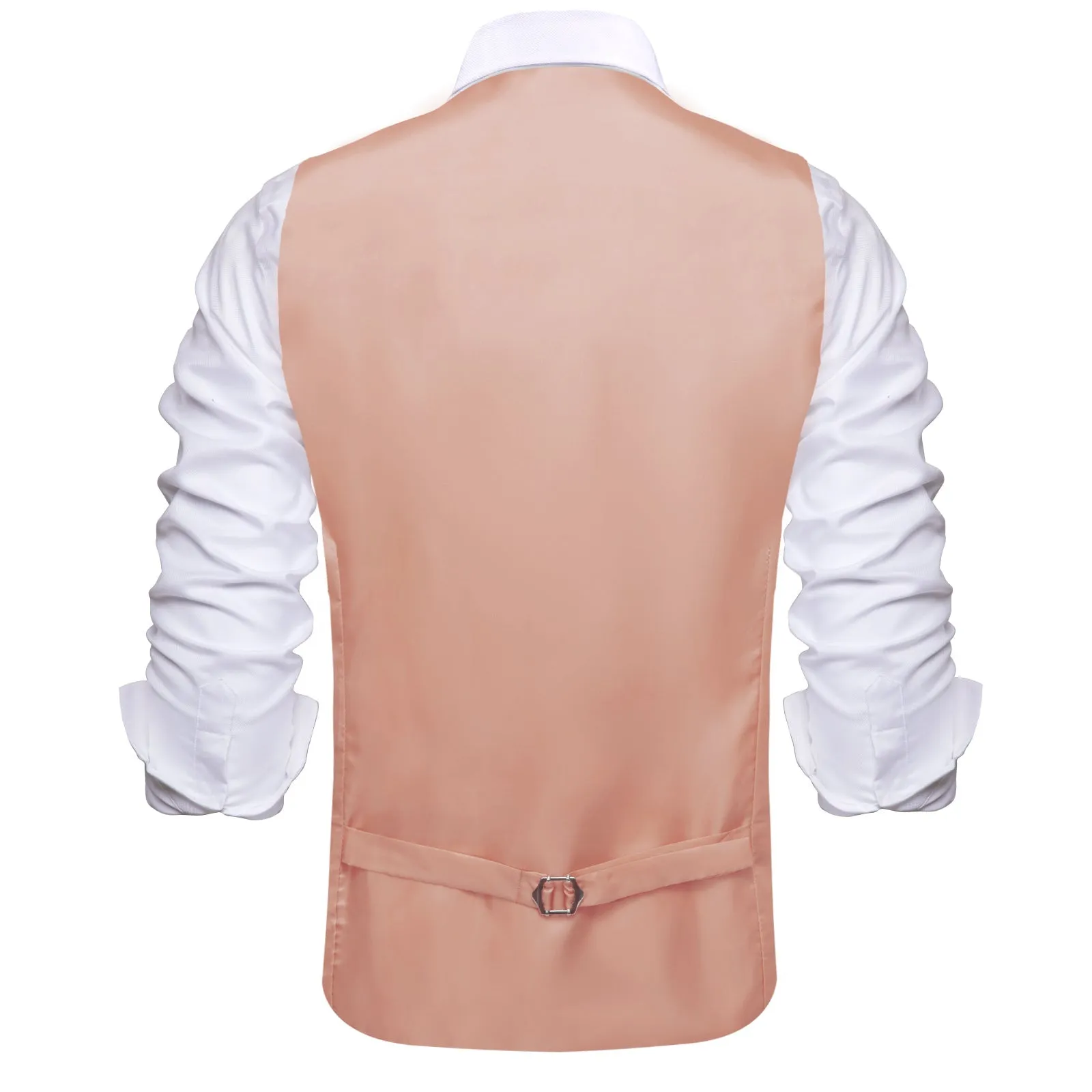 Ties2you Men's Vest Light Pink Solid Silk Vest Suit Waistcoat Business