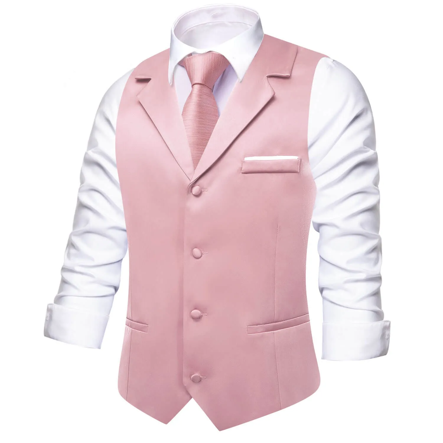 Ties2you Men's Work Vest Lemonade Pink Silk Suit Button Vest Business