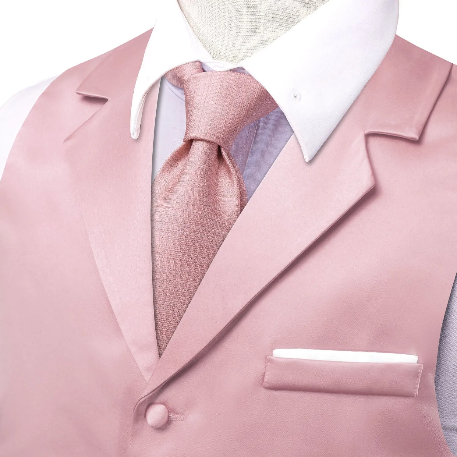 Ties2you Men's Work Vest Lemonade Pink Silk Suit Button Vest Business