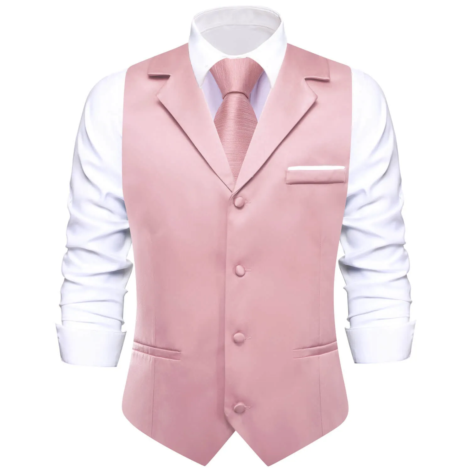 Ties2you Men's Work Vest Lemonade Pink Silk Suit Button Vest Business