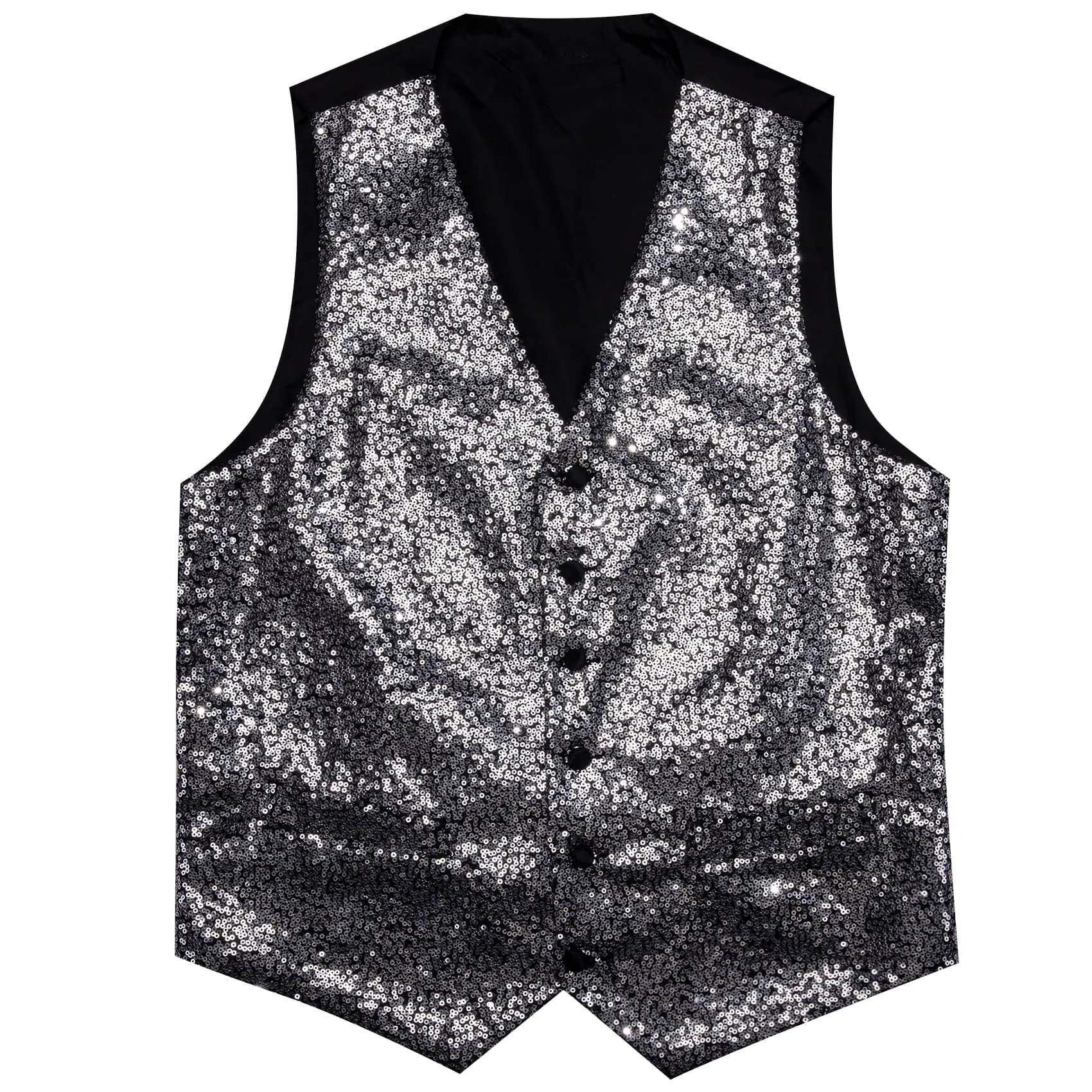 Ties2you Smoke Grey Vest Novelty Sequins Mens Vest Bow Tie Set