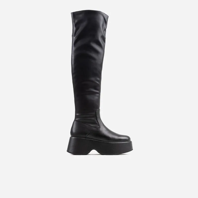 Tizzy Black Stretch High Boots