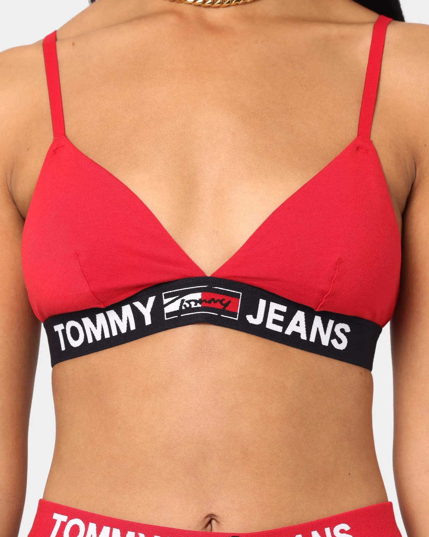 Tommy Jeans Women's Triangle Bralette Unlined Primary Red