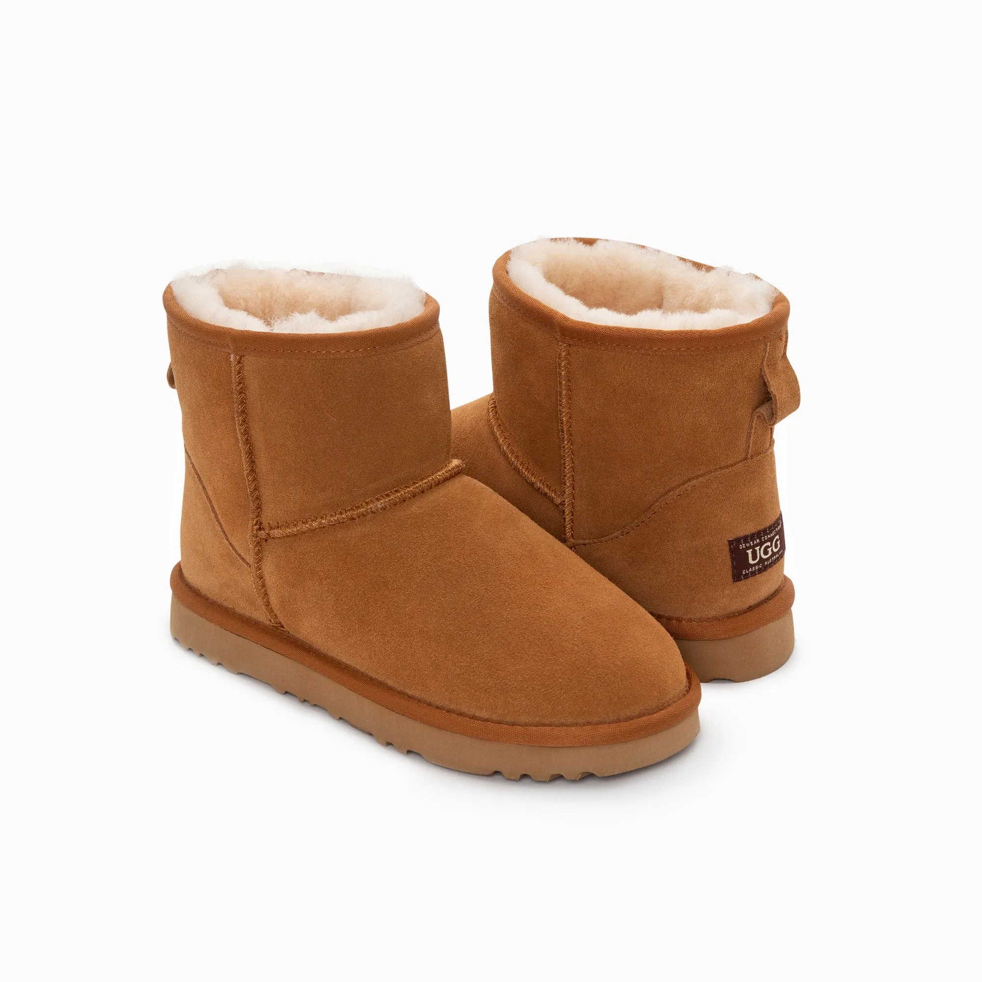 Ugg Boots Genuine Australian Sheepskin Unisex Mini Classic Suede (Large Size) (Unisex Cow Suede)