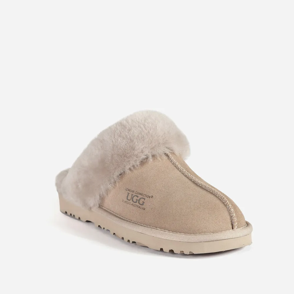 Ugg Slippers Premium Australia Sheepskin Unisex Scuffete Suede (Unisex Cow Suede)