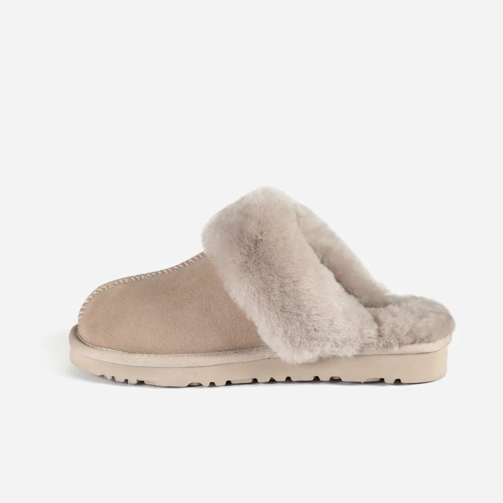 Ugg Slippers Premium Australia Sheepskin Unisex Scuffete Suede (Unisex Cow Suede)