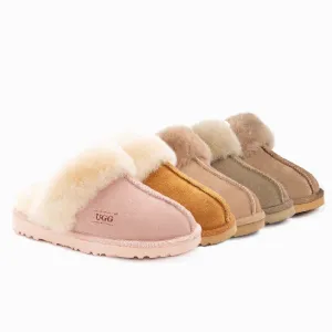 Ugg Slippers Premium Australia Sheepskin Unisex Scuffete Suede (Unisex Cow Suede)