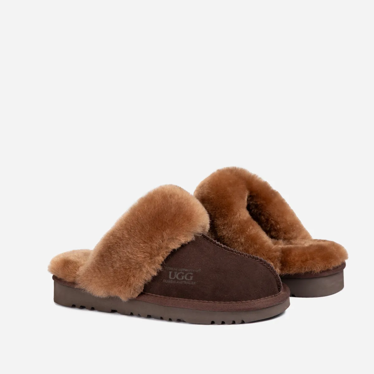 Ugg Slippers Premium Australia Sheepskin Unisex Scuffete Suede (Unisex Cow Suede)