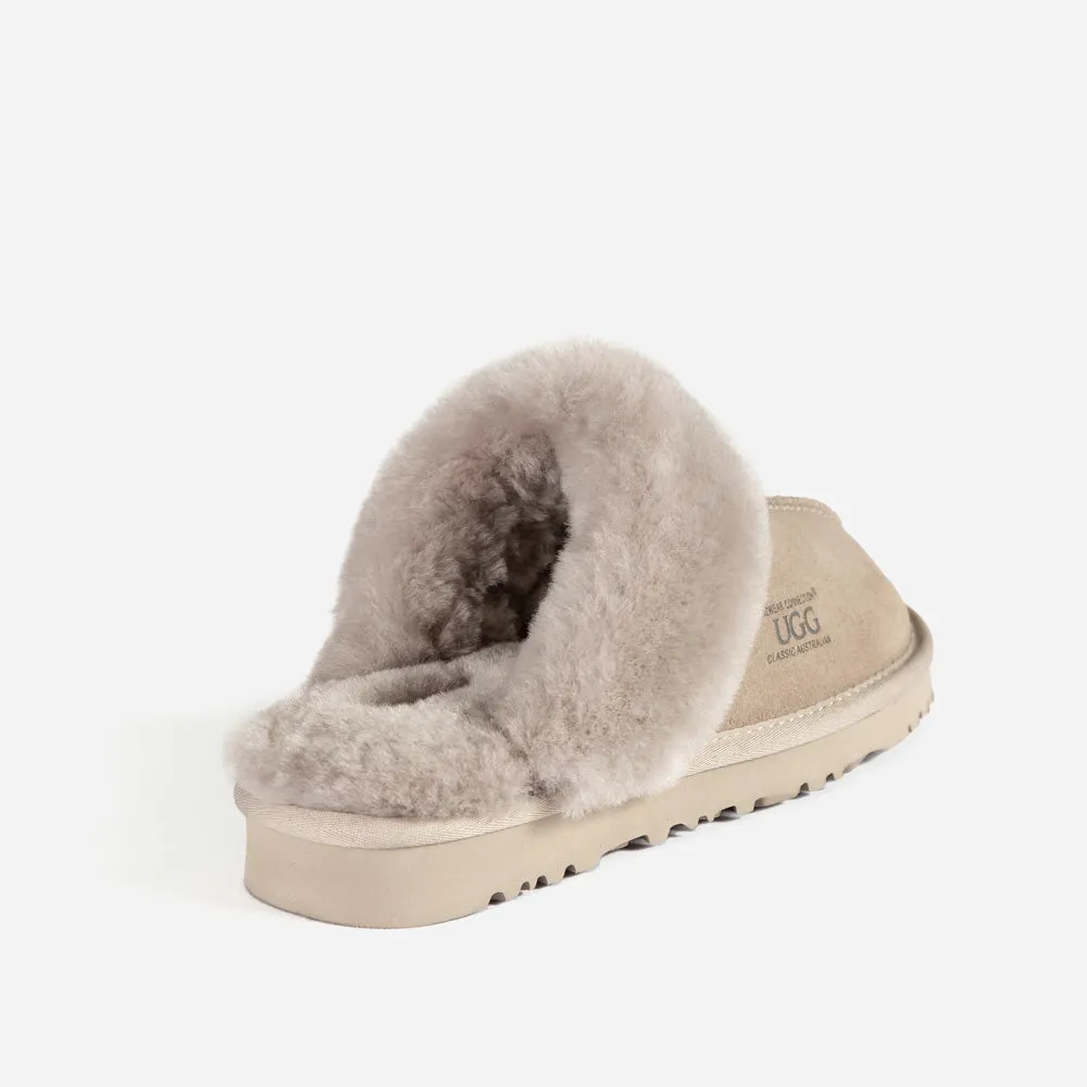 Ugg Slippers Premium Australia Sheepskin Unisex Scuffete Suede (Unisex Cow Suede)