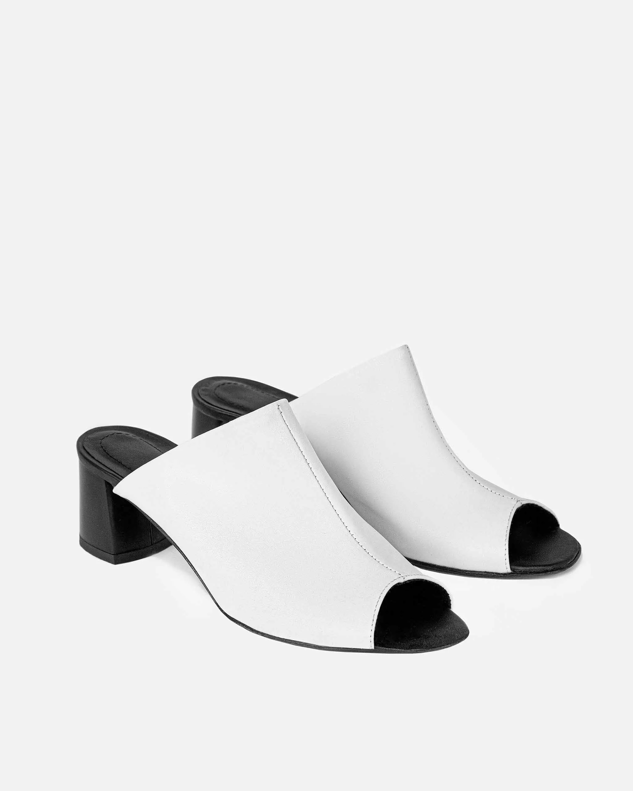 Uptown Desserto® Cactus Leather Vegan Mules | White