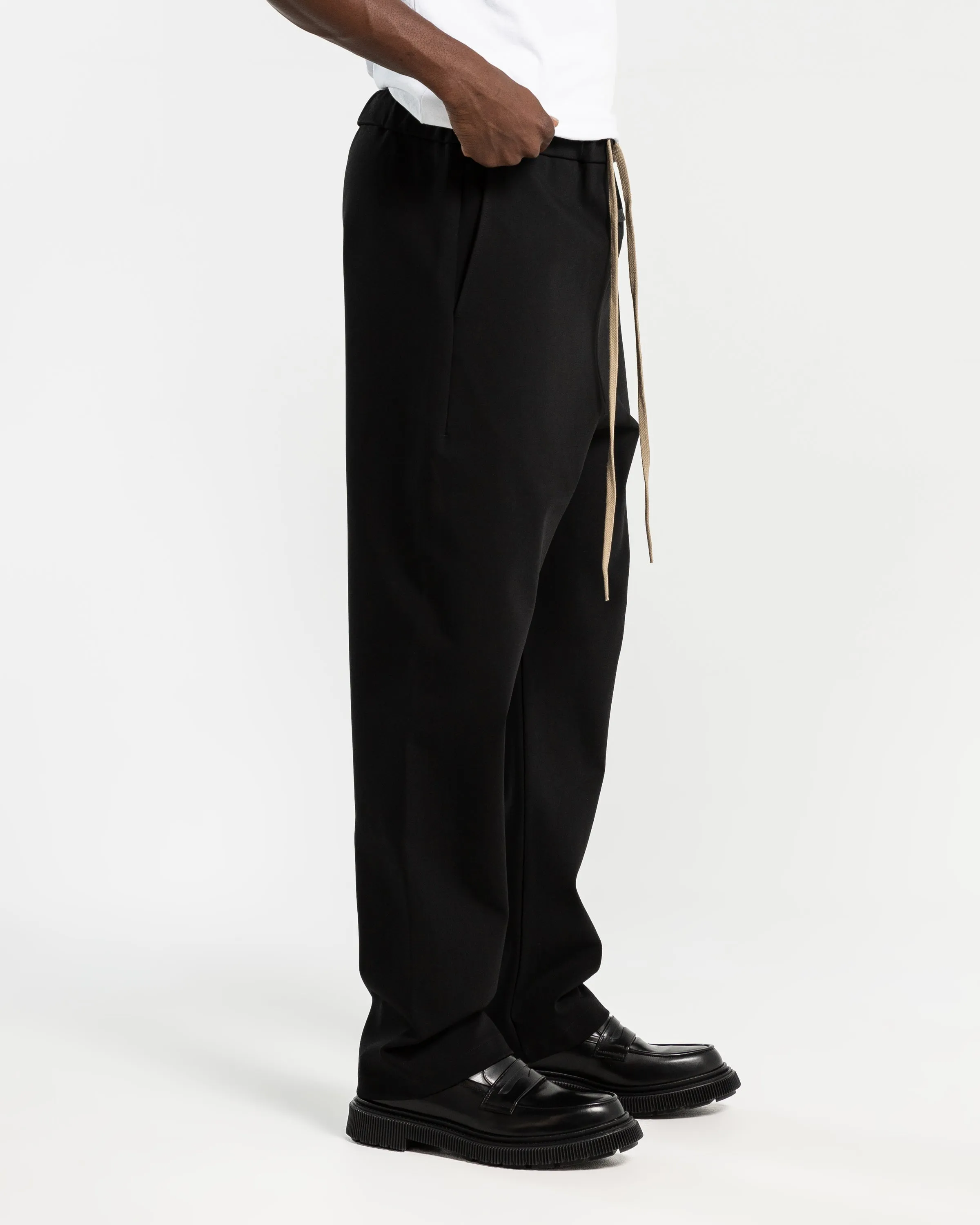 Viscose Tricot Relaxed Pant in Black