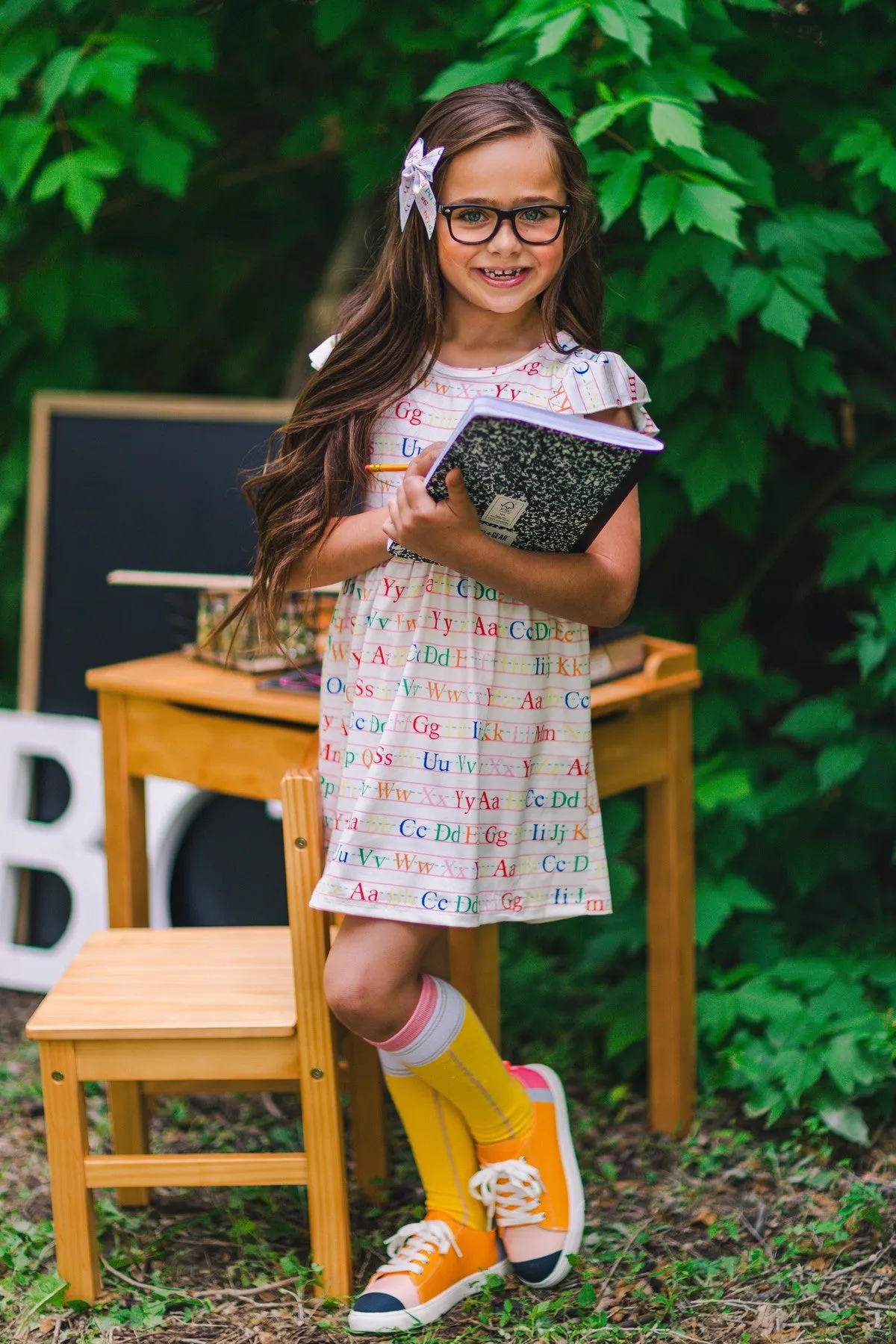 White Alphabet Dress