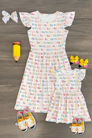 White Alphabet Dress