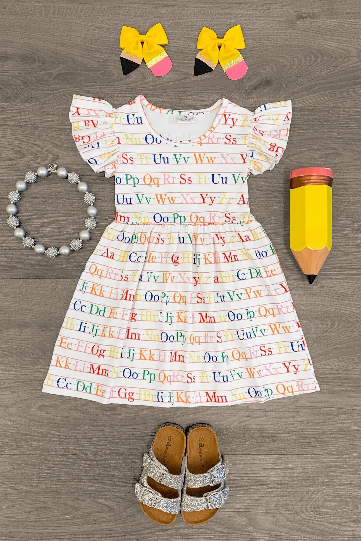 White Alphabet Dress