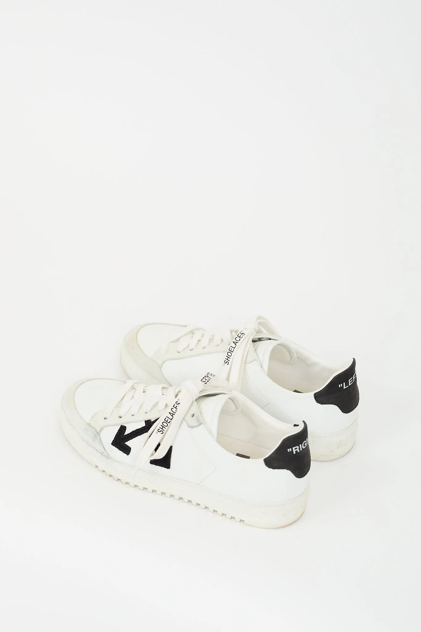 White & Black Leather Cup Sole 2.0 Logo Sneaker